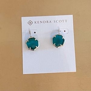 Kendra Scott Cynthia Drop Earrings Green/Gold